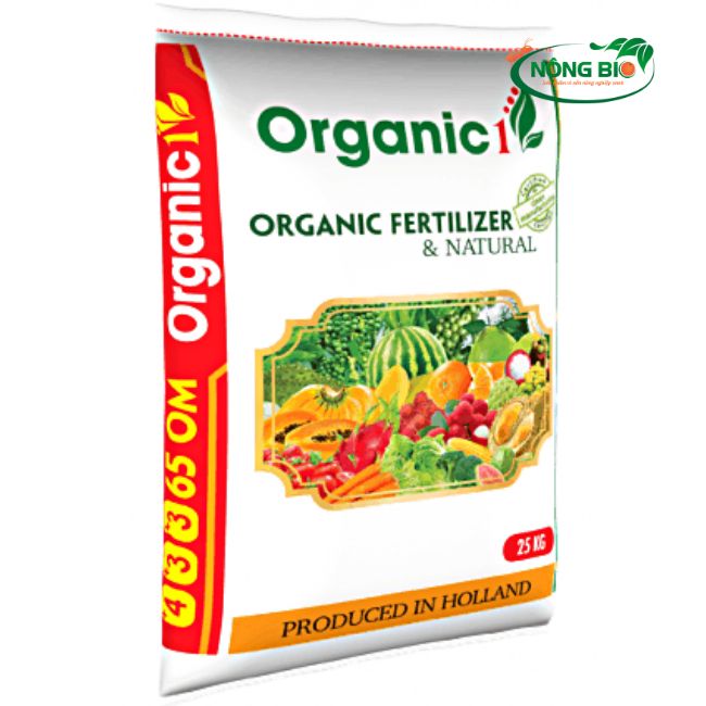Phân bón hữu cơ Organic 1 - phân bón Hà Lan chứa hàm lượng hữu cơ cao lên đến 70% rất tốt cho cây trồng canh tác hữu cơ và canh tác tự nhiên.
