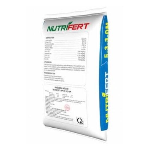 Phân hữu cơ Nutrifert 5-3-3+65 mặt sau phải