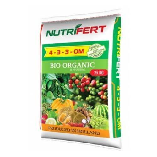 Phân hữu cơ NUTRIFERT 4-3-3+65 mặt trước nghiêng