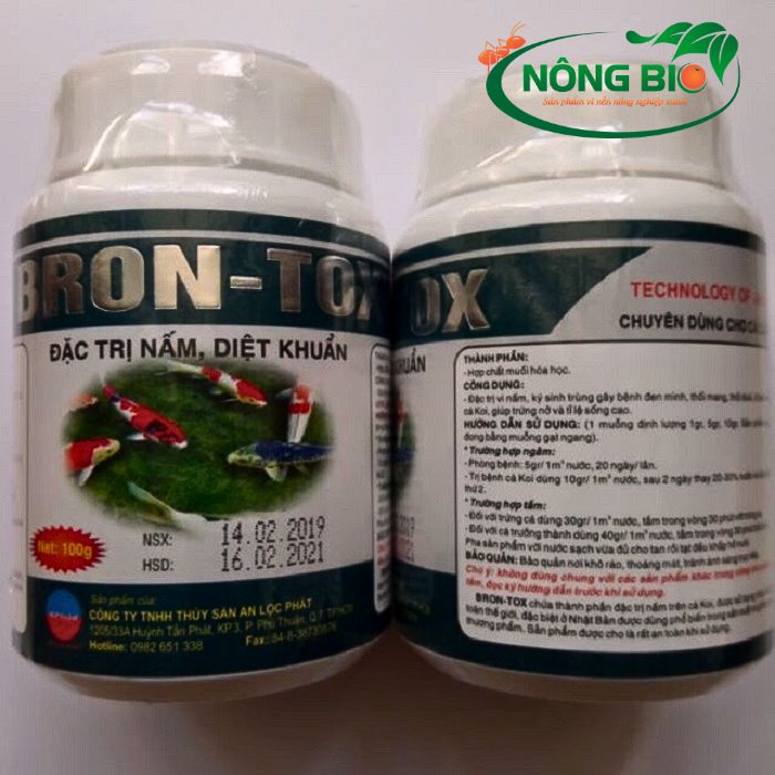 Bron đặc trị nấm cho cá, có thành phần chính là bromide và chloride, là một loại hợp chất được sử dụng trong y học thủy sản để điều trị nhiều loại bệnh nấm.
