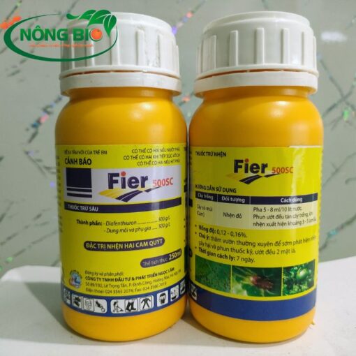 Diafenthiuron 500g/l: là hoạt chất chính trong thuốc trừ nhện Fier 500SC, thuộc nhóm thuốc trừ sâu carbamate